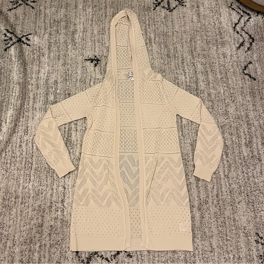 Pink Republic Cream Hooded Cardigan